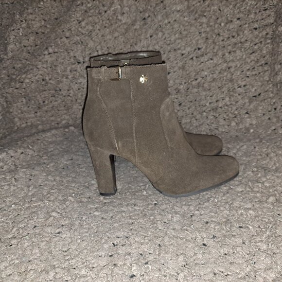 TORY BURCH-Milan-Medium Brown Suede-Heeled Ankle Boots-Sze 7.5-Excellent - Picture 5 of 8